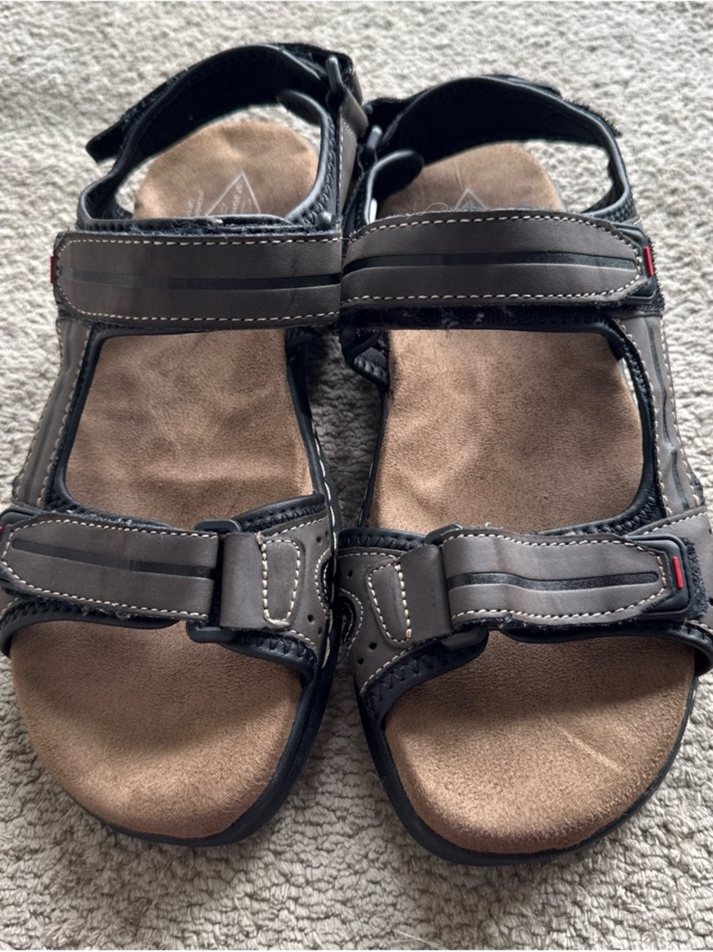 St. John's Bay Brown and Black Adjustable Strap Sandals